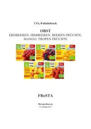 CO2-Fußabdruck OBST - Frosta