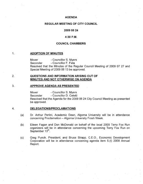 August 24 City Of Sault Ste Marie