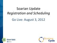 Soarian Overview - Missouri Baptist Medical Center