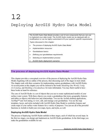 Deploying ArcGIS Hydro Data Model