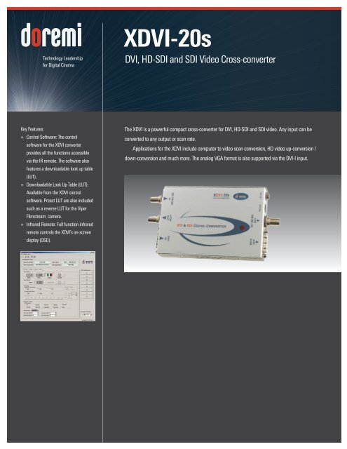 XDVI-20s Brochure - Doremi Labs