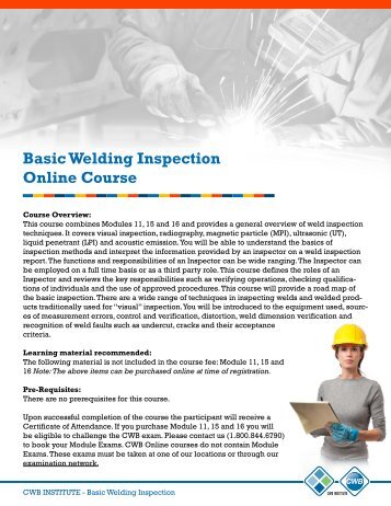 Basic Welding Inspection Online Course - CWB Group