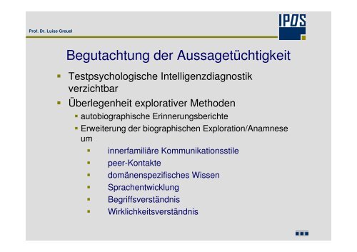 Download der PrÃ¤sentation von Frau Prof. Dr. Greuel - BDP ...