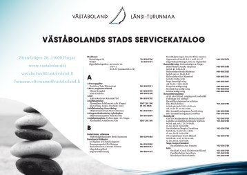 VÃ¤stÃ¥BolAnds stAds serVicekAtAlog