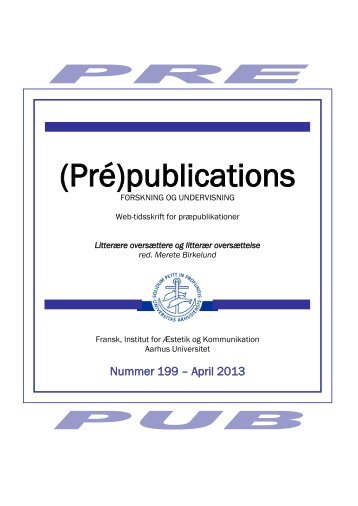 (PrÃ©)publications - Institut for Ãstetik og Kommunikation - Aarhus ...