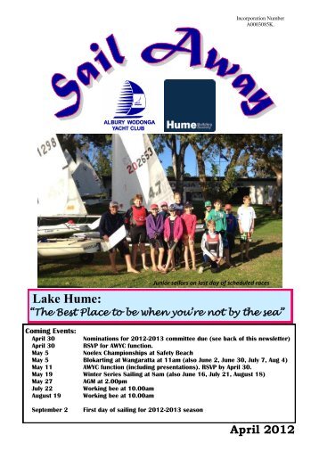 Sail Away Apr 12 - Albury-Wodonga Yacht Club