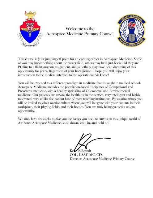 AMP Welcome Letter - Wright-Patterson Air Force Base