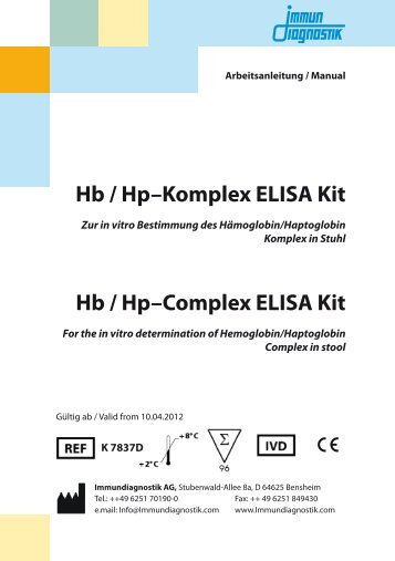 Hb / HpâKomplex ELISA Kit - bei Immundiagnostik