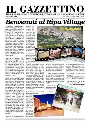 Il Gazzettino n. 3 Luglio 2010 - Comune di Ripalimosani
