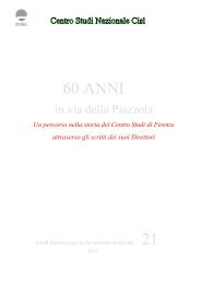 60 Anni In Via della Piazzola - Un percorso nella ... - Centro Studi Cisl