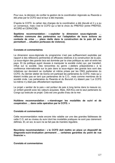 evaluation de la convention d'objectifs Â« grands lacs Â» entre le ... - F3E