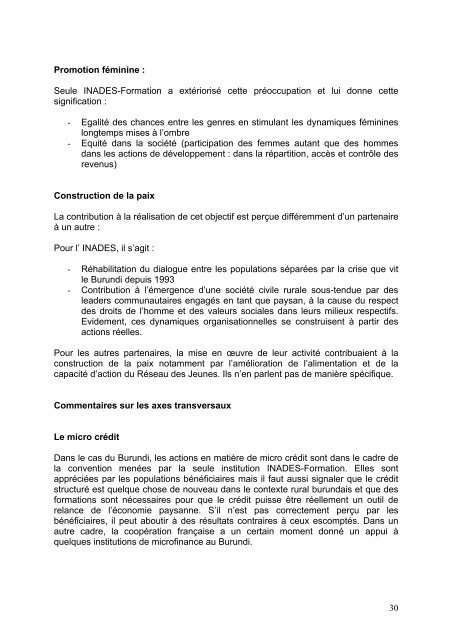 evaluation de la convention d'objectifs Â« grands lacs Â» entre le ... - F3E