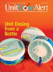 Unit Dosing from a Bottle - Healthcare Compliance Packaging Council