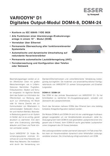 VARIODYN® D1 Digitales Output-Modul DOM4-8, DOM4-24