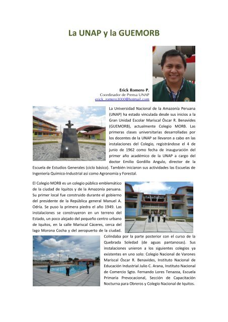 La UNAP y la GUEMORB - Universidad Nacional de la AmazonÃ­a ...