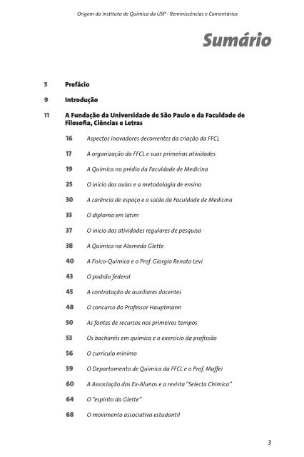 Origem do Instituto de QuÃ­mica da USP ReminiscÃªncias e comentÃ¡rios