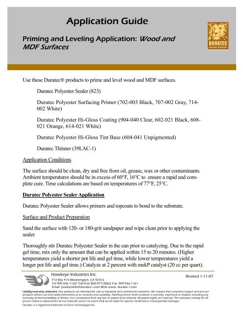 Priming and Leveling Application - Hawkeye Industries