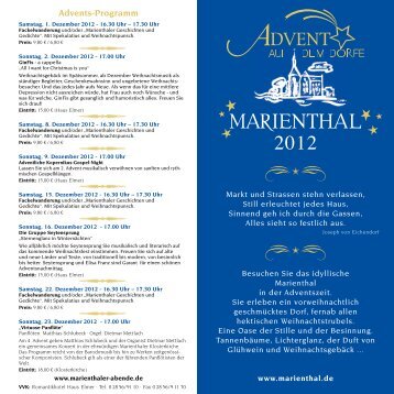 Advents-Programm - Marienthal