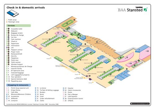 Find terminal facilities on a Stansted Airport map (PDF format)