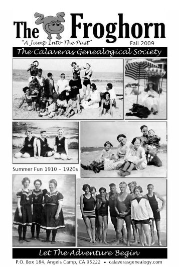 Fall 2009 - Calaveras Genealogical Society