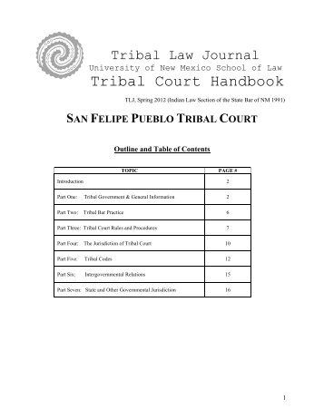 San Felipe Pueblo - Tribal Law Journal - University of New Mexico