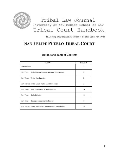 San Felipe Pueblo - Tribal Law Journal - University of New Mexico