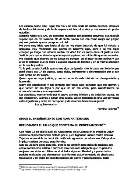 INFORME DE DDH ALERTA ARGENTINA - Maristella Svampa