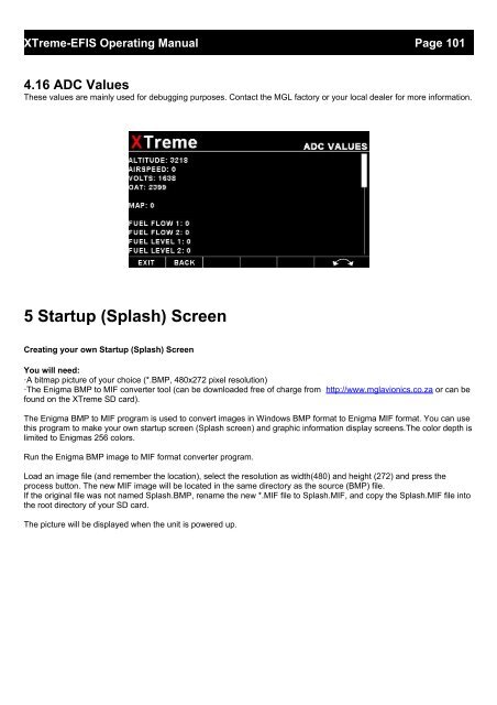 XTreme EFIS - STRATOMASTER Instrumentation MGL Avionics