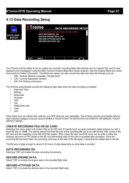 XTreme EFIS - STRATOMASTER Instrumentation MGL Avionics