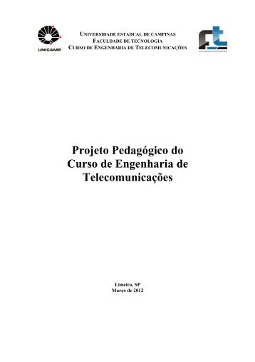 Projeto Pedagógico - Faculdade de Tecnologia - Unicamp