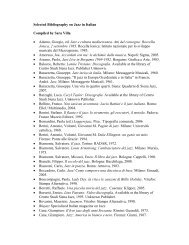 Selected Bibliography on Jazz in Italian Compiled by Sara Villa ...