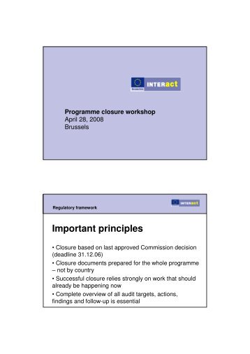 Presentation | Programme Closure 2000-2006 - Interact