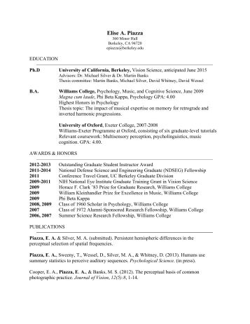 CV (PDF) - Michael Silver's Lab - University of California, Berkeley
