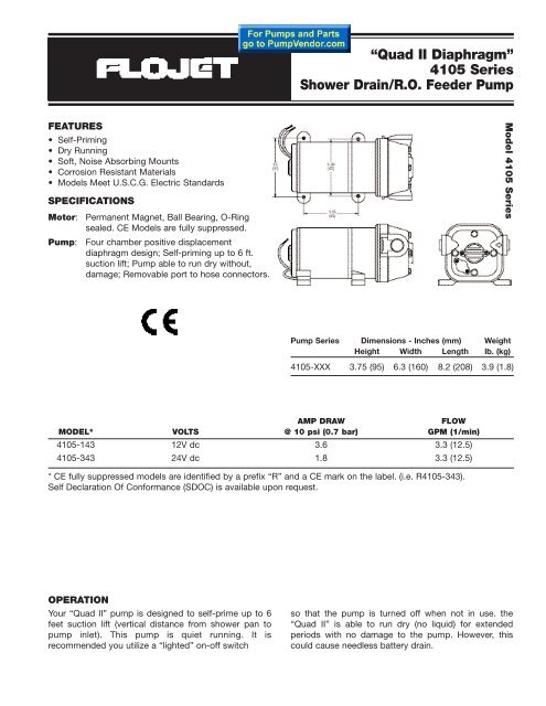 Flojet Quad II 4105 series - Depco Pump Company