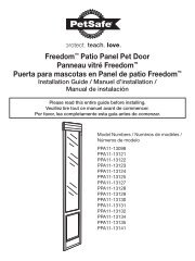 Freedomâ¢ Patio Panel Pet Door Panneau vitrÃ© Freedom ... - PetSafe