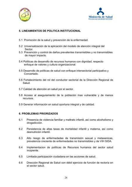 plan estrategico institucional 2002 – 2006 - Gobierno Regional ...