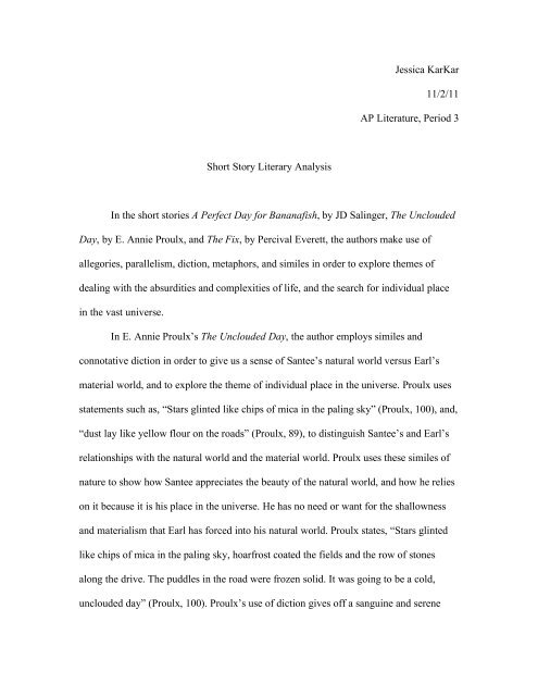 Short Story Essay 3