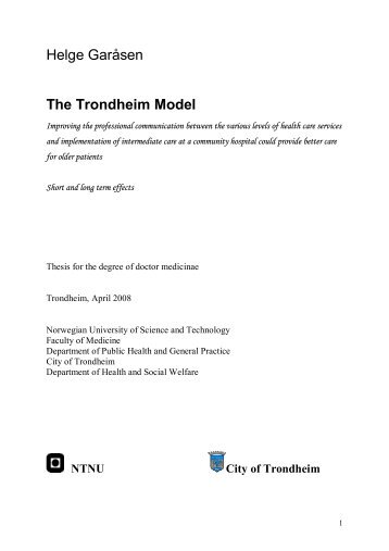 Helge GarÃ¥sen The Trondheim Model - NSDM