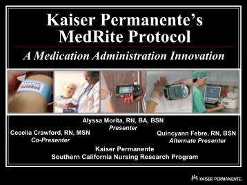 Kaiser Permanente MedRite Protocol - IUPUI