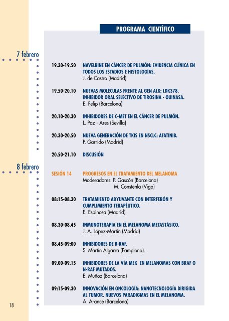 Programa XV Simposio Revisiones en CÃ¡ncer 2013 - Red TemÃ¡tica ...