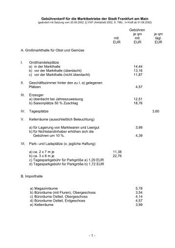 Gebührentarif für die Marktbetriebe (PDF 85.9 KB) - Frankfurt am Main