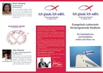 Kandidatenflyers - Evangelisch in Leipheim und Riedheim