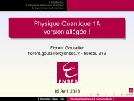 Physique Quantique 1A version allégée ! - ENSEA