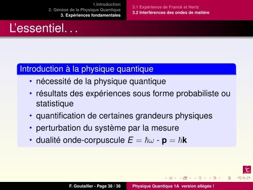 Physique Quantique 1A version allégée ! - ENSEA