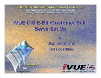 iVUE CIS E-Bill/Customer Self- Serve Set Up