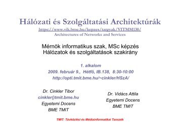 HÃ¡lÃ³zati Ã©s SzolgÃ¡ltatÃ¡si ArchitektÃºrÃ¡k