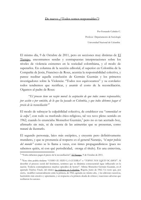 De nuevo: ¿“Todos somos responsables”? - Página de Fernando ...