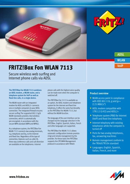 Data sheet FRITZ!Box 7113 [pdf]