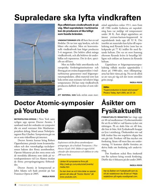 Fysikaktuellt - Svenska Fysikersamfundet