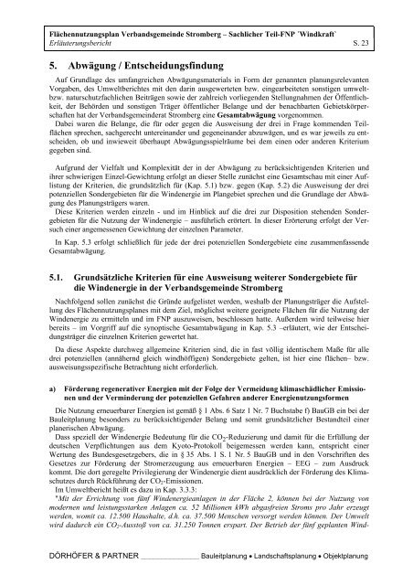 BegrÃ¼ndung F-Plan, Stand: 01.03.07 - Verbandsgemeinde Stromberg